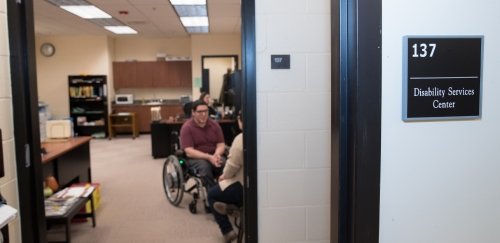 Disability Services Center staff with a student client