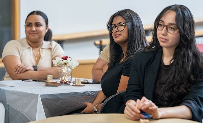 Social Work Center of Excellence students listening to speakers