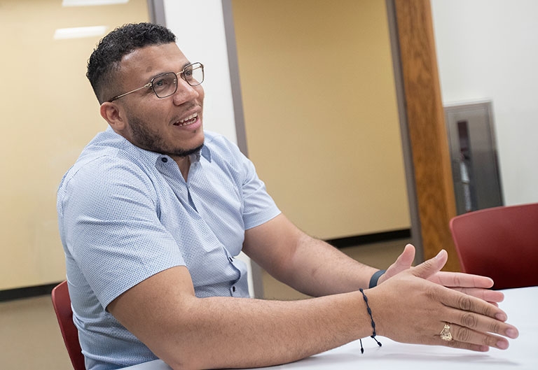 Enthusiastic participant in Social Work Workforce Development Hub class
