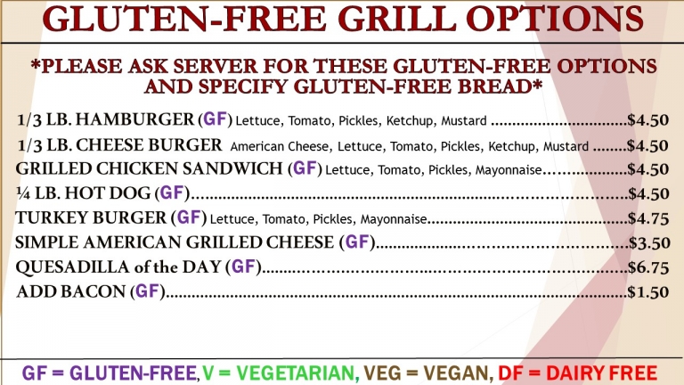 Donovan Dining Center Gluten-Free Grill Options