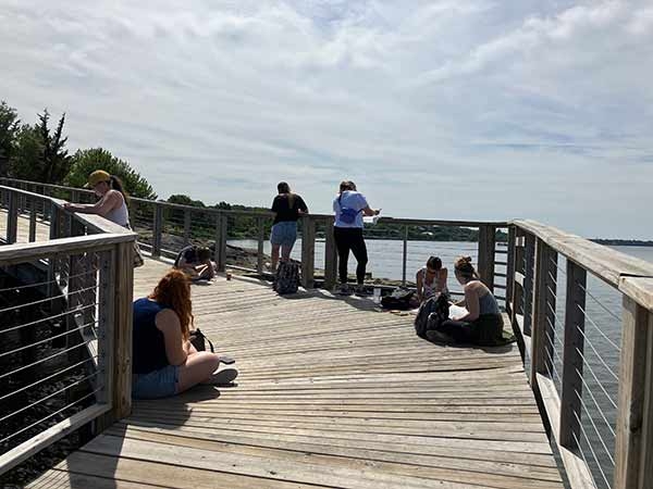 writers on a dock