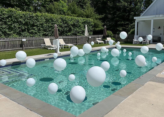 Balloons in swimming pool
