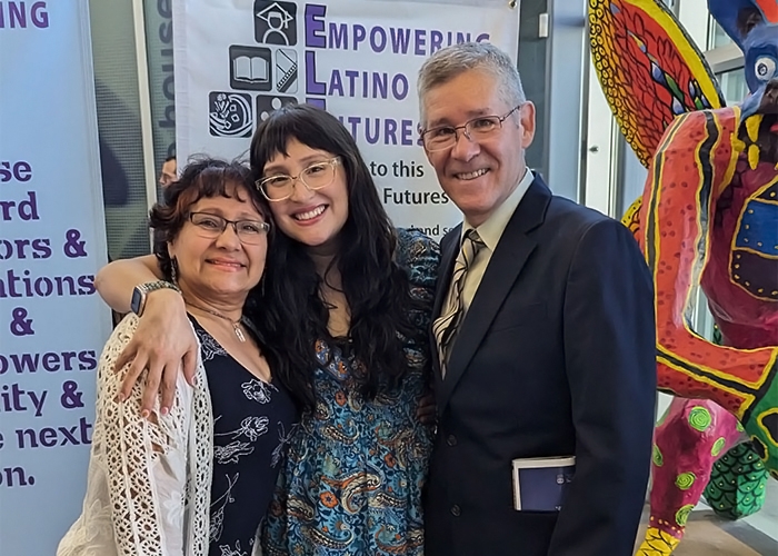 Melissa with her parents at award ceremony in L.A.