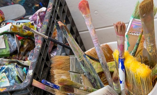 Paint brushes and paints