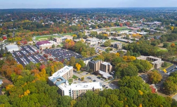 Aerial shot of Rhode Island College