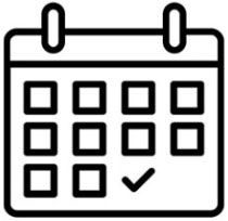 Calendar with marked date, icon