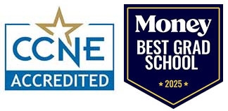CCNE logo and Money Magazine Best Grad School 2025