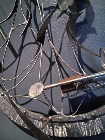 Detail photograph of a metal sculpture