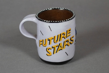 White ceramic mug with the words "FUTURE STARS"