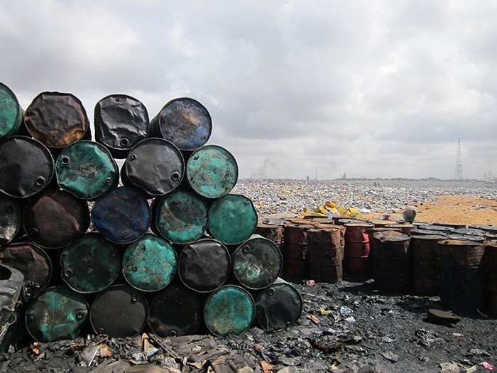 Oil drums in Ghana