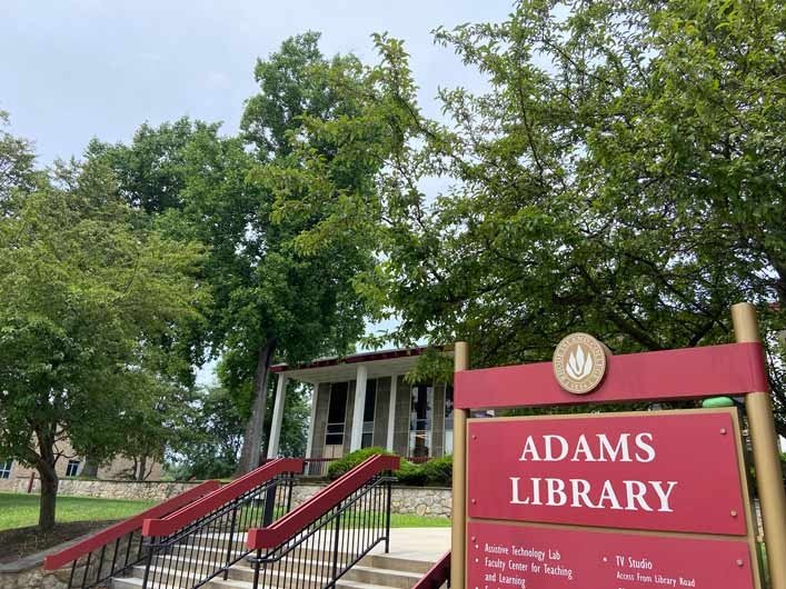 cherry trees near Adams Library