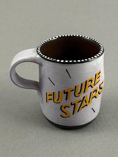 Ceramic Mug with the words "Future Stars" from the Contemporary Ceramics Collection of Craig and Martha Bachman 