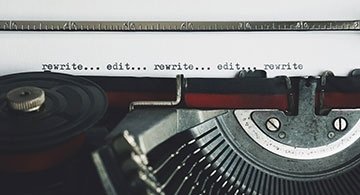 Typewriter with text
