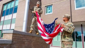 Military Students with American Flag