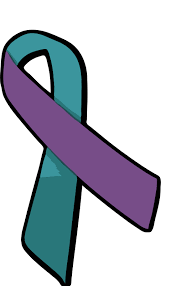 Teal and purple Sexual Assault Awareness Month (SAAM) ribbon