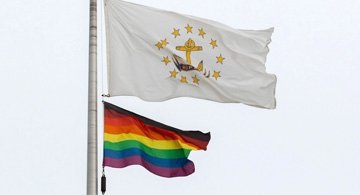 LGBTQ+ Flag with RI flag