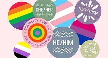 pride button making graphic banner