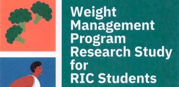 Weight management program research study for RIC students poster.