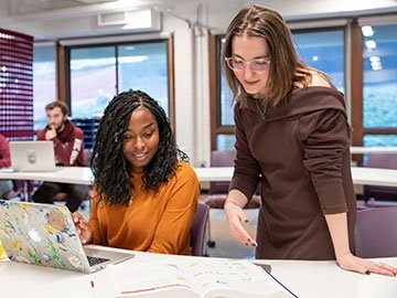 Student being helped in the Academic Success Center