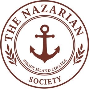 The Nazarian Society of Rhode Island College seal, with text, anchor, and palms