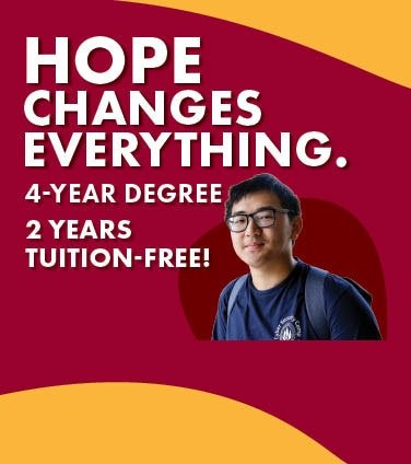 Hope Scholarship promotional graphic featuring Tytain Sun