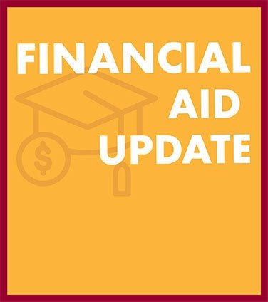 Financial aid update promotional graphic