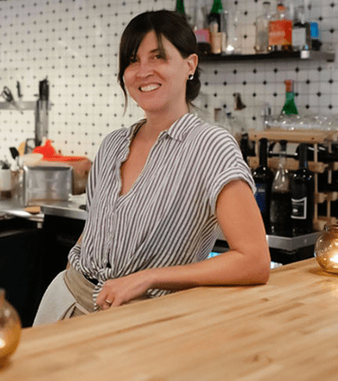 Arc Hive Bookstore owner in the bookstore