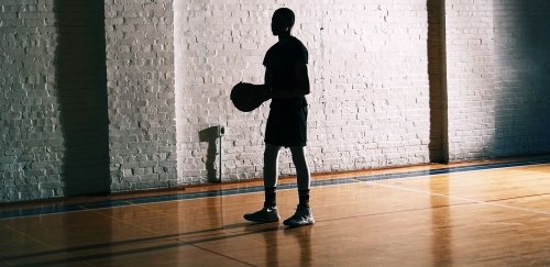 Youth holding basketball