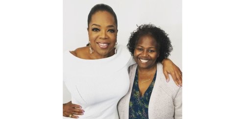 Oprah and Tracey while working on an Essence Magazine cover