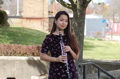 Assel with her clarinet at RIC