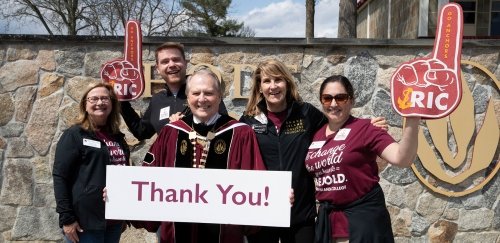 President Warner and Foundation staff say thank you for RIC Giving Day
