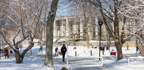 The quad in the snow