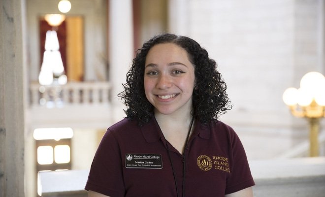 RIC History student and state house tour guide Marisa Calise