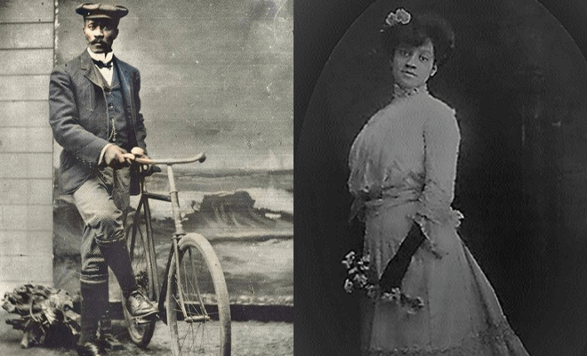 RIBHS archive man on bicycle and woman
