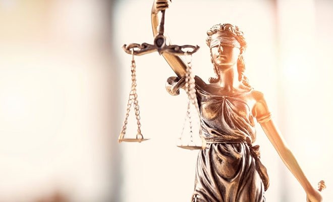 Scales of justice, law and order statue