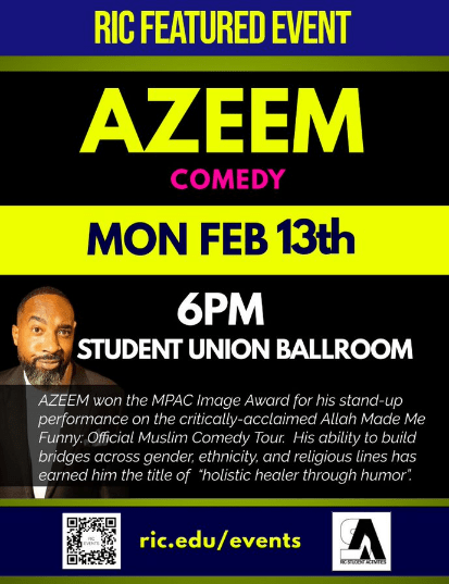 FEATURE EVENT: Azeem Comedy | Rhode Island College