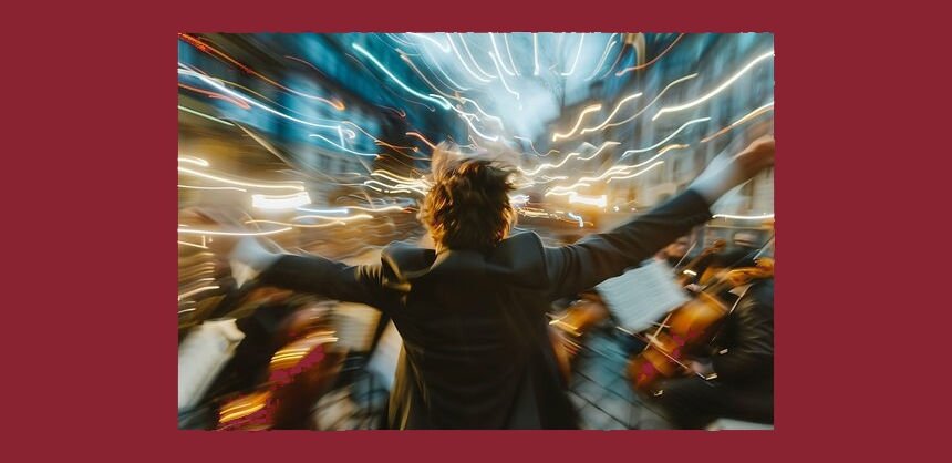 conductor leading symphony