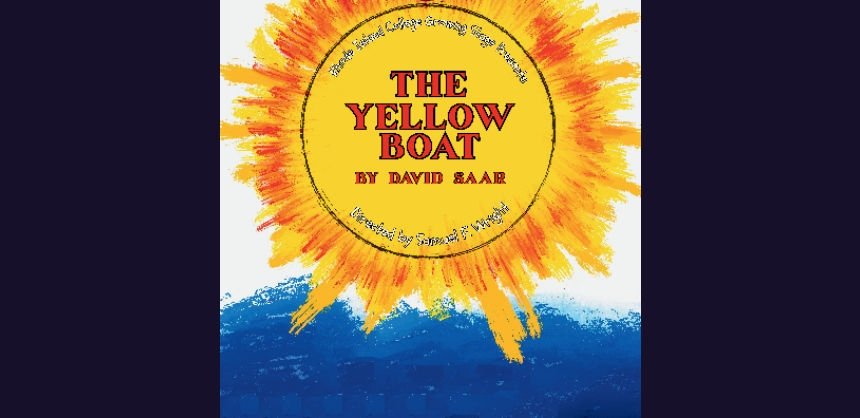 sun over water with title in center