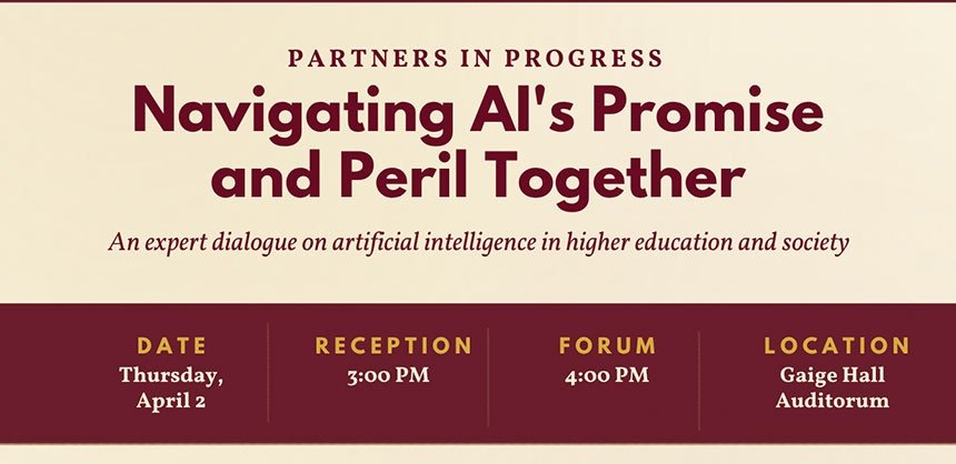 Navigating AI's Promise and Peril Together, Presidential Forum banner