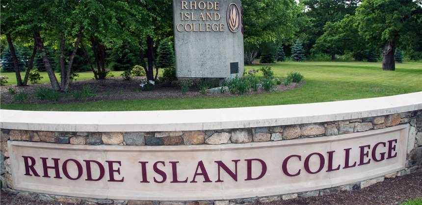 Rhode Island College wall at Mount Pleasant entrance